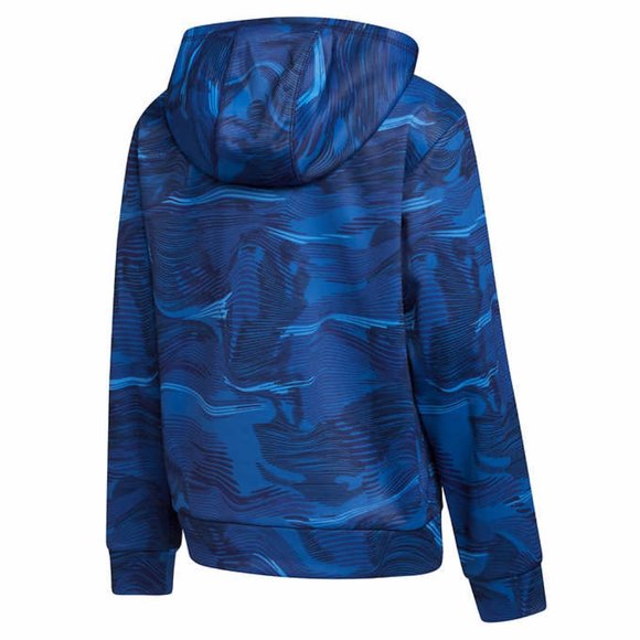 adidas boys youth fleece tech hoodie BLue - Picture 4 of 5
